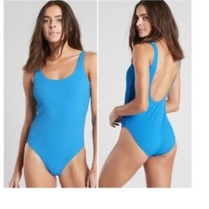 ☀️ NWT is Athleta Cloudbreak Rib Bra-Sized  blue One Piece SwimSuit small petite